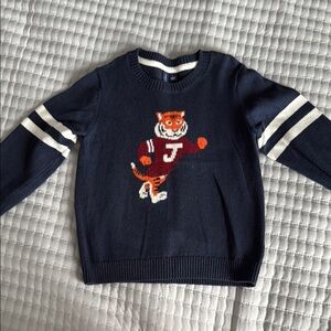 Janie and Jack Navy Sweater with Tiger Design